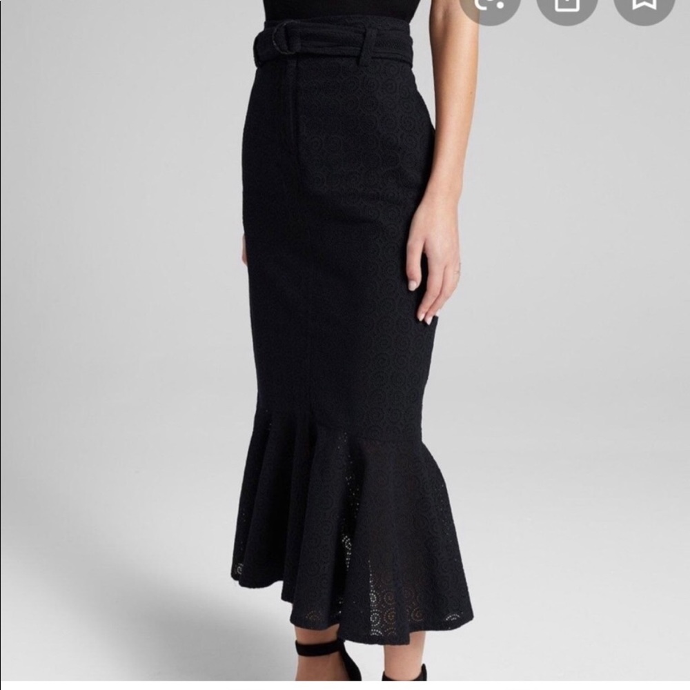 ALC Hinton eyelet midi skirt